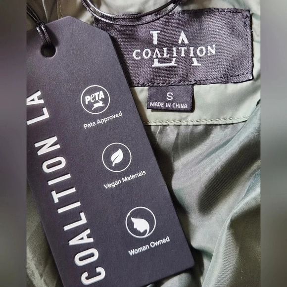 NWT || COALITION LA || army green puffer jacket - Picture 6 of 6